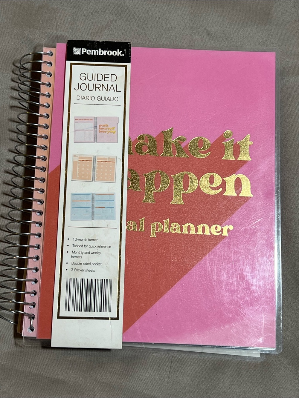 Pembrook Pink "Make It Happen" Guided Journal Planner